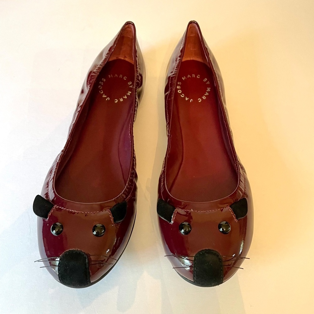 Marc Jacobs Sachetto Mouse Flat 35.5/5.5 Merlot burgundy/bordeaux NEW
